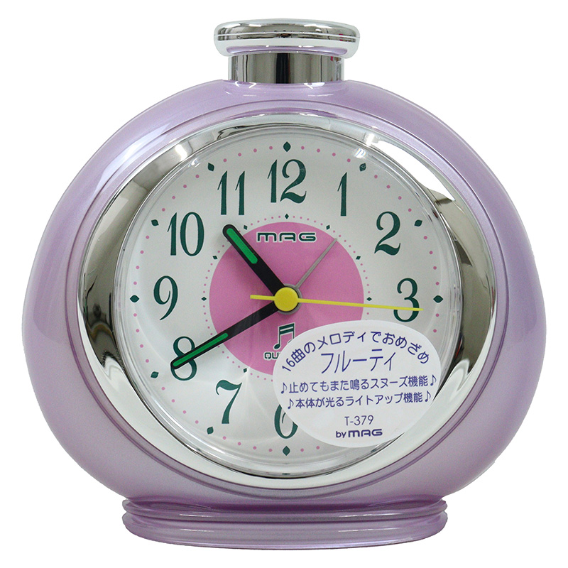 目覚まし時計フルーティ 高さ121×横幅128×奥行60(mm) ピンク