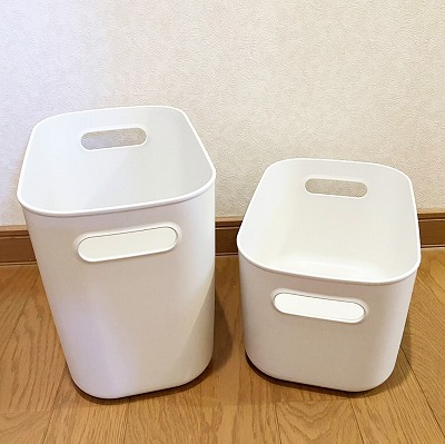 やわらかポリエチレンケース・ハーフ 中と大を比較／便利な使用場所は