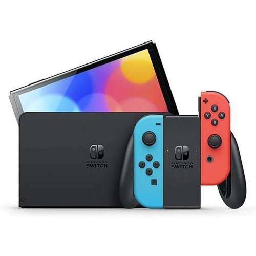 Nintendo Switch Console - OLED Model with Neon Blue and Red Joy