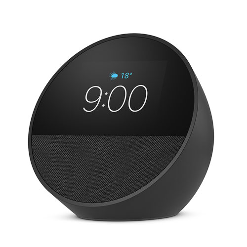 Amazon Echo Spot Smart Alarm Clock with Alexa - Black | Best Buy