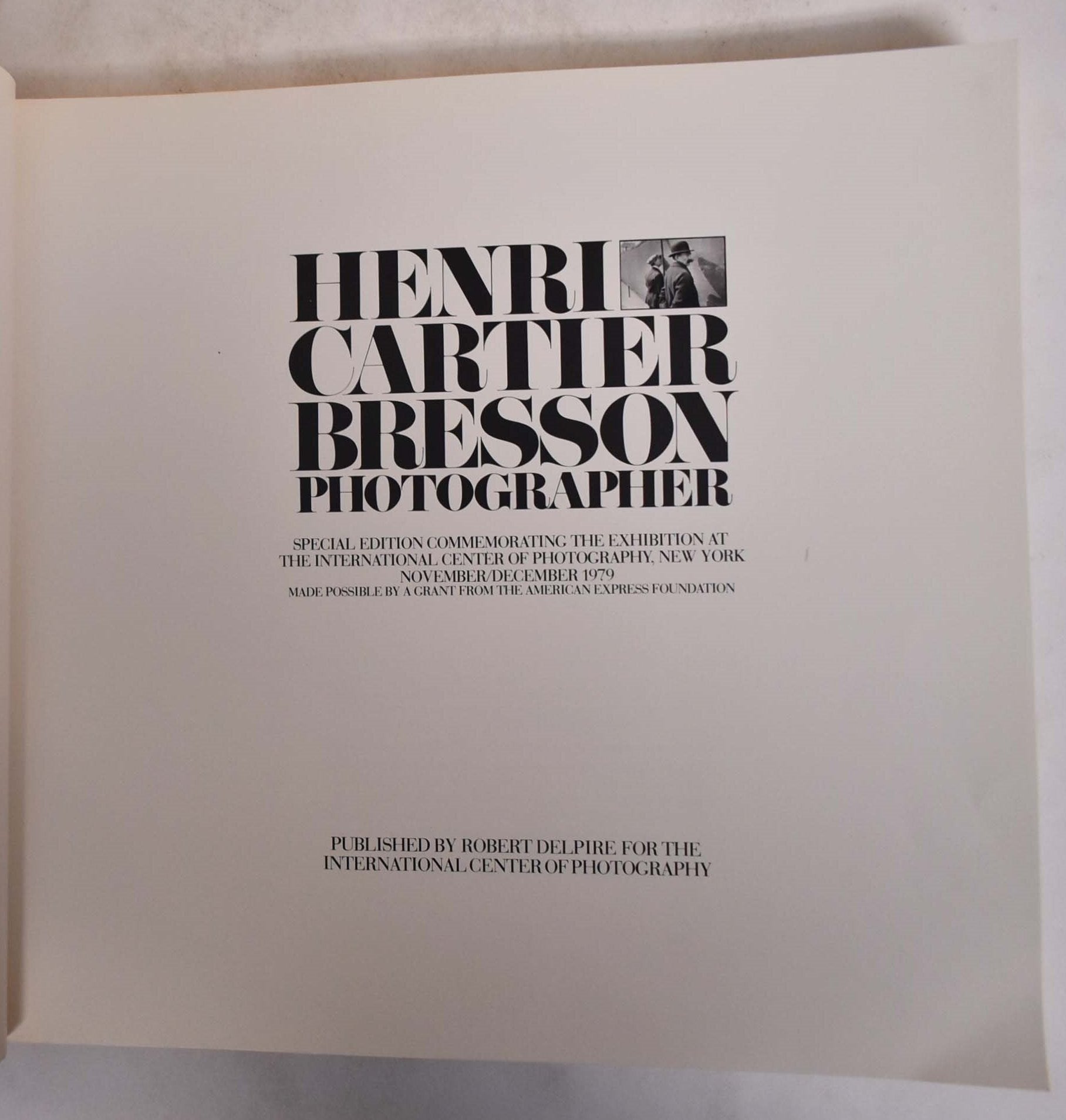 Henri Cartier-Bresson, Photographer; Special Edition commemorating