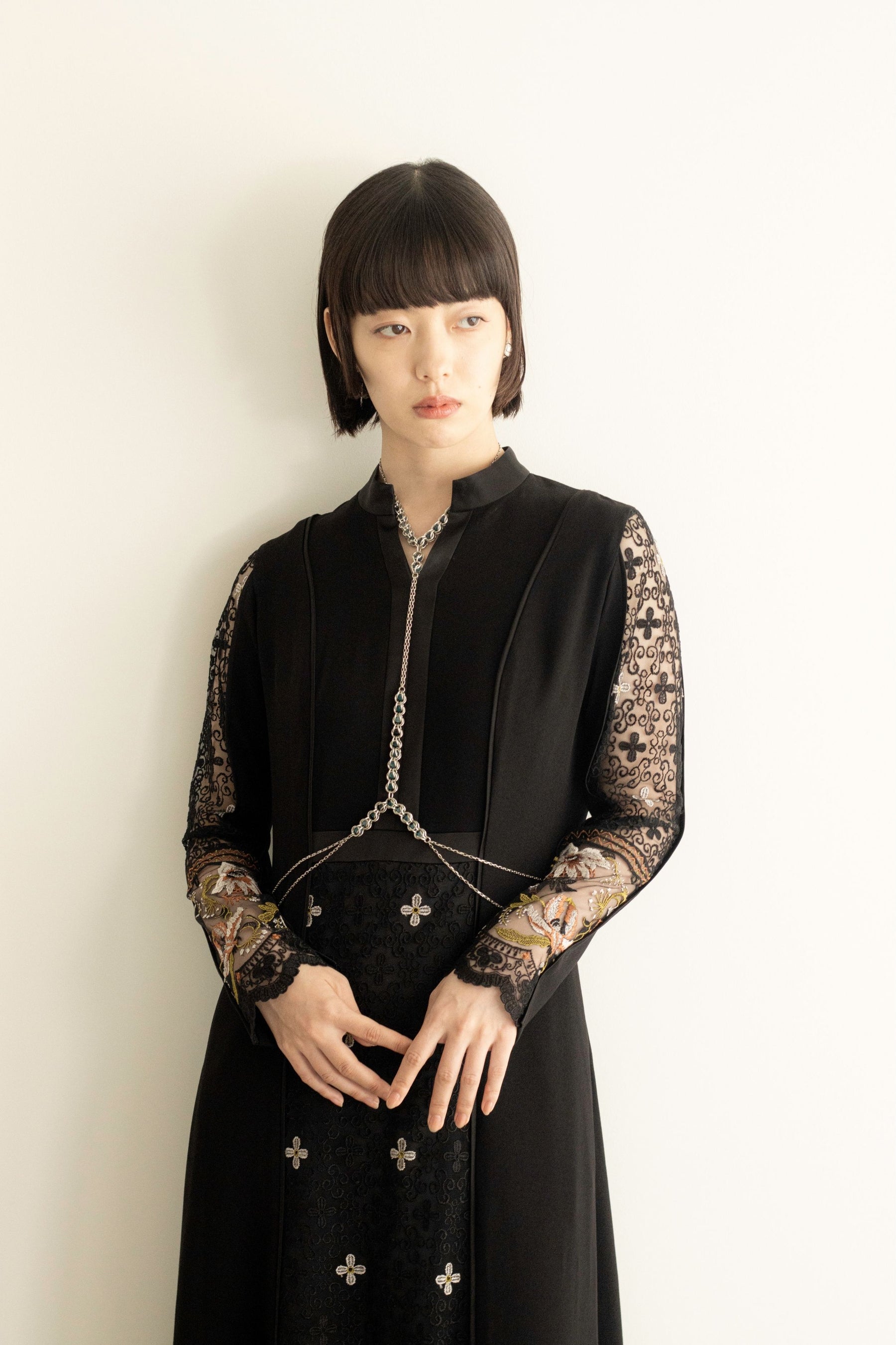 Framed flower lace dress