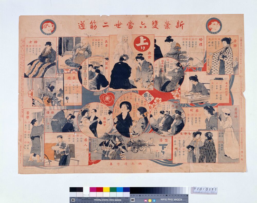 新案双六当世二筋道 | ToMuCo - Tokyo Museum Collection