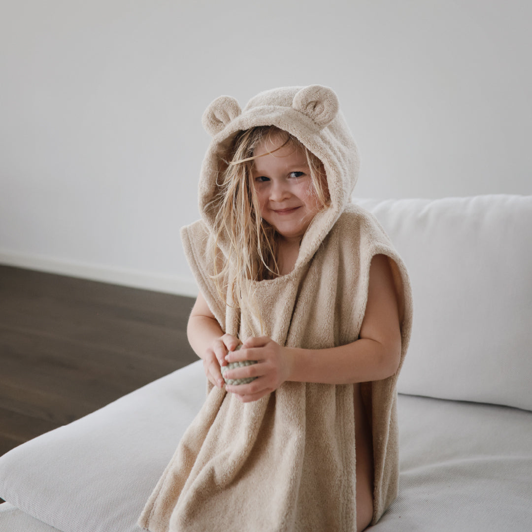 mushie ムシエ 公式 オンラインショップ】ベア ポンチョ タオル Fog