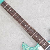 Kz Guitar Works ST Trad 22 SSH7 Quilted Maple Trans Aqua Blue