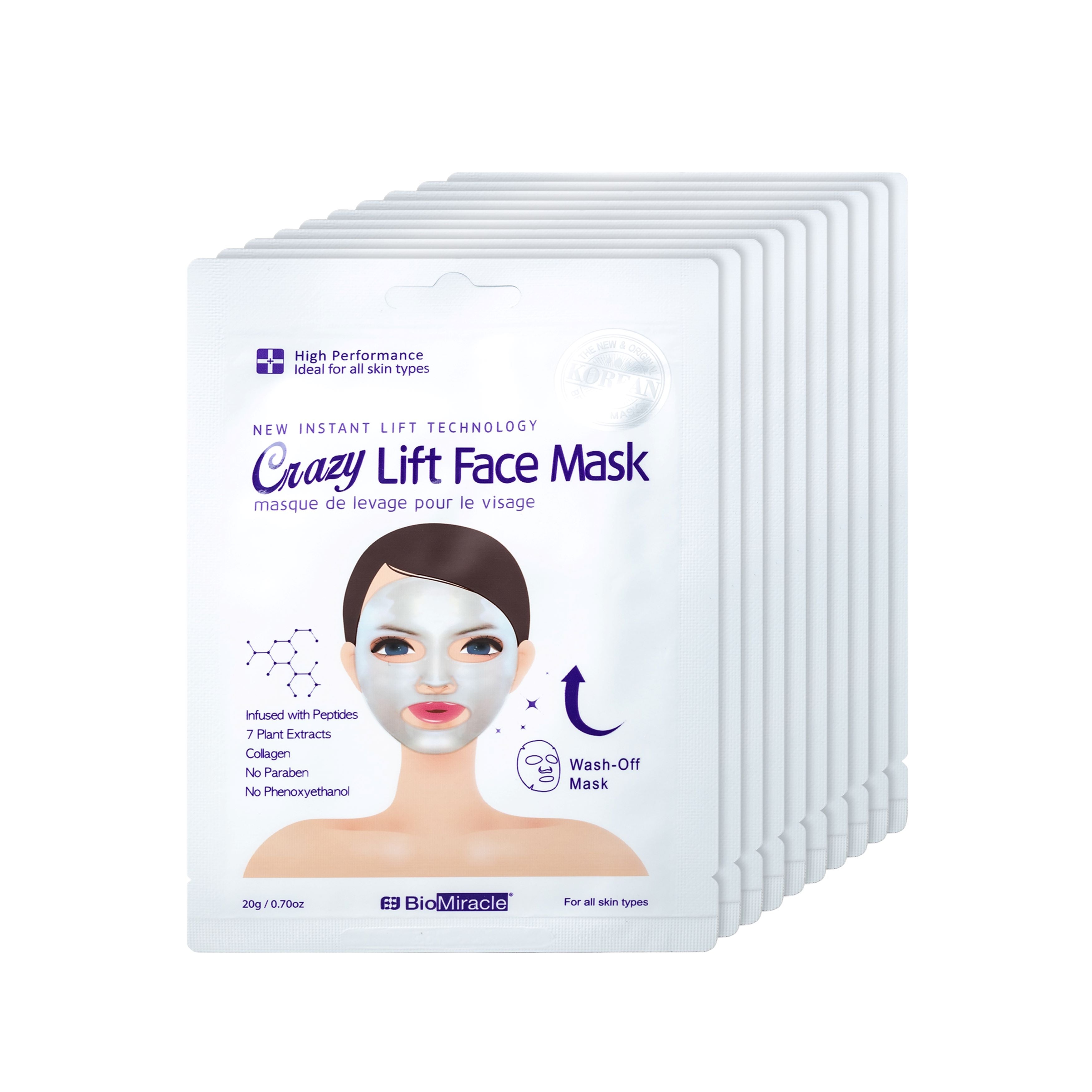 Crazy Lift Face Mask 10 Pack – biomiraclenutrition