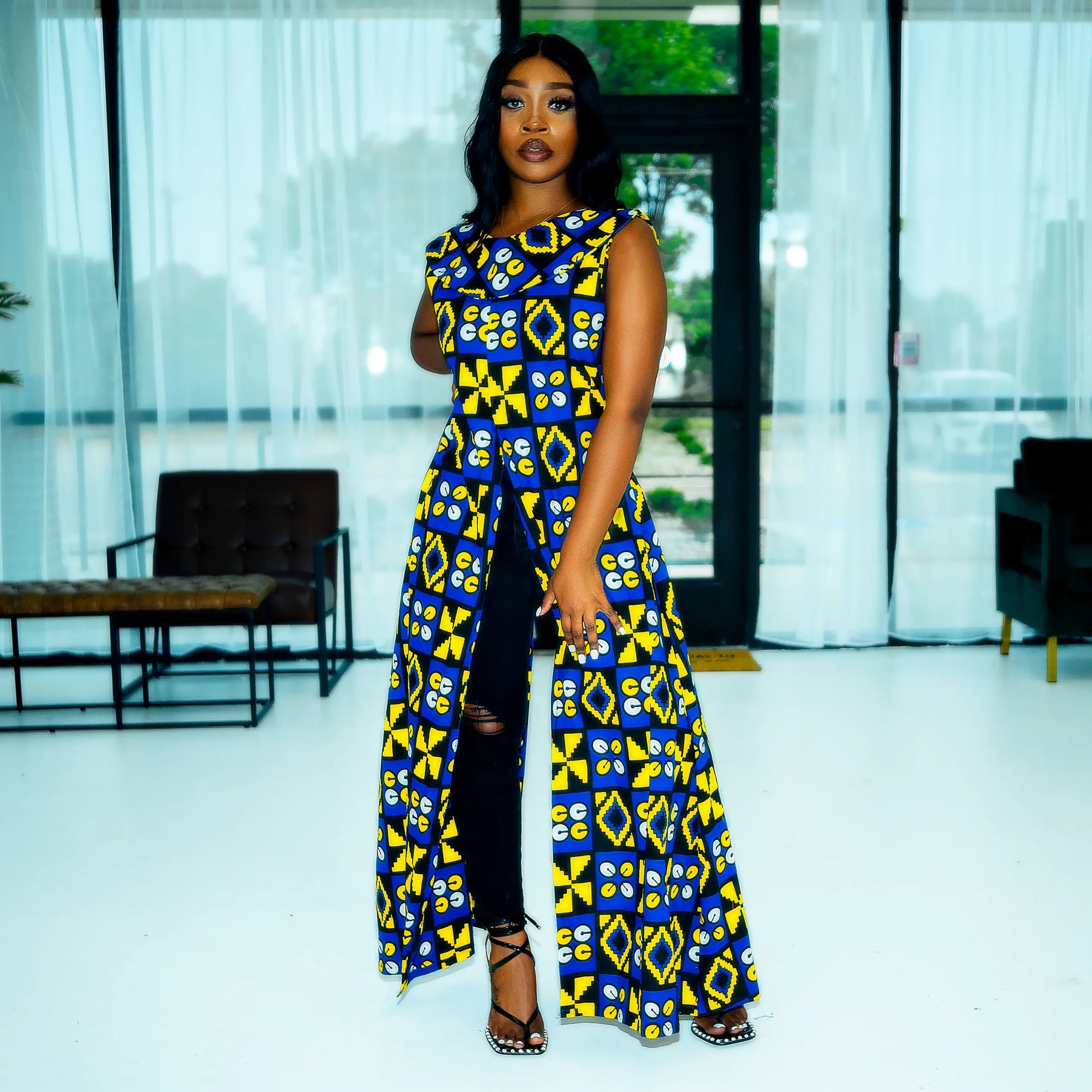 Ndib-Sleeveless-jacket-dress-