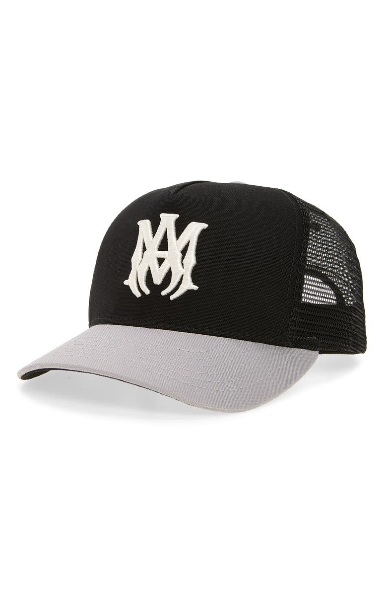 AMIRI MA Outline Embroidered Canvas Trucker Hat | Nordstrom