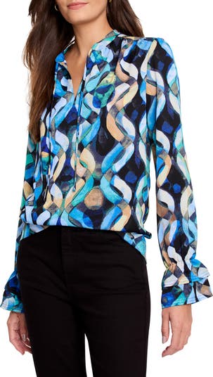 NIC+ZOE Wave Links Tie Neck Top | Nordstrom