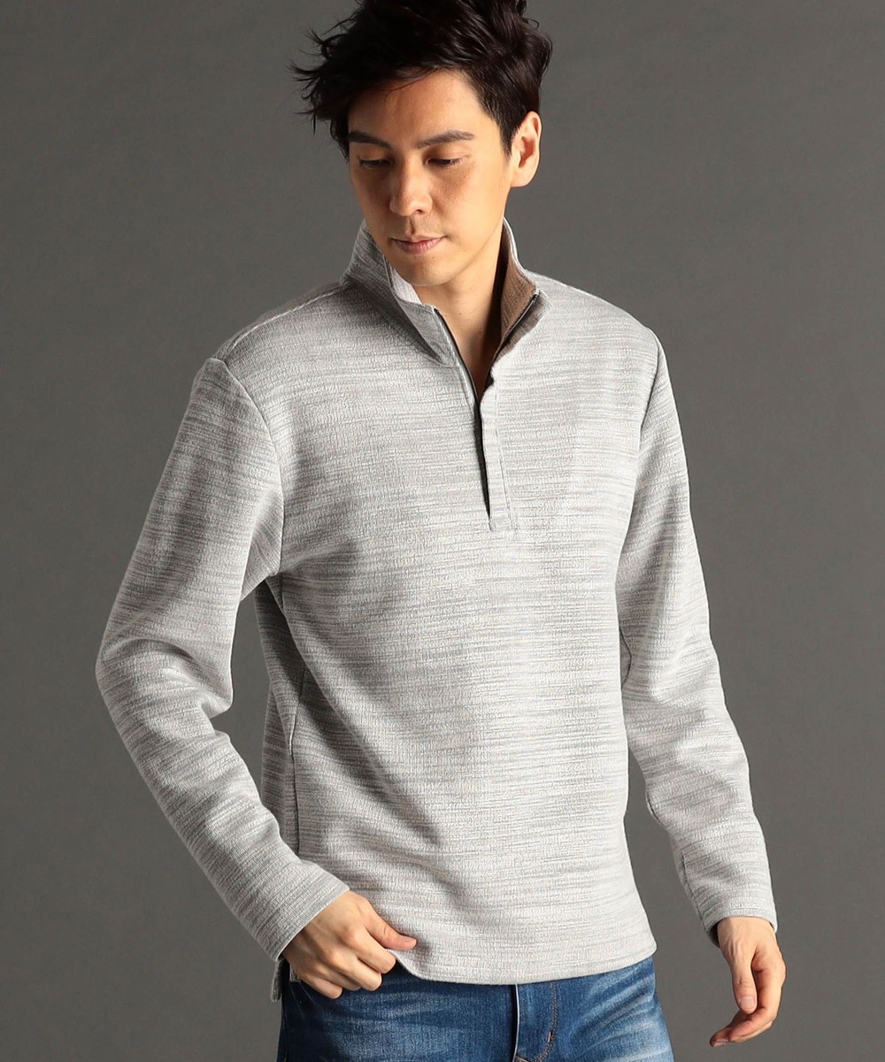 メランジダブルフェイス スタンドジッププルオーバー｜長袖｜ニコル