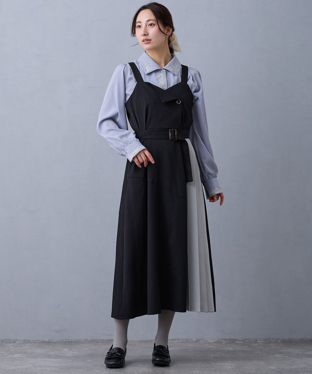 TIME SALE】【先行予約】バイカラージャンパースカート｜サロペット