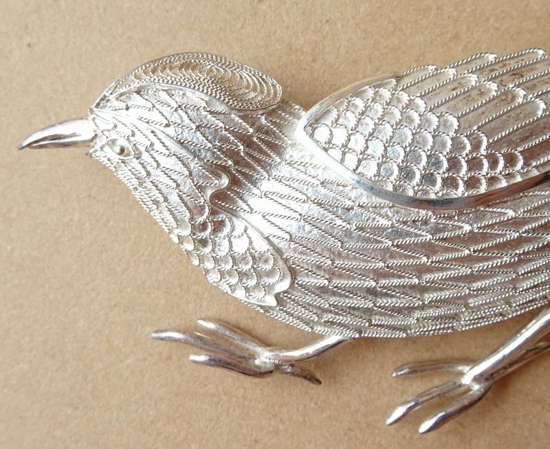 SHOP偶然と必然の間 小鳥ブローチ ペンダントトップ シルバー デッド