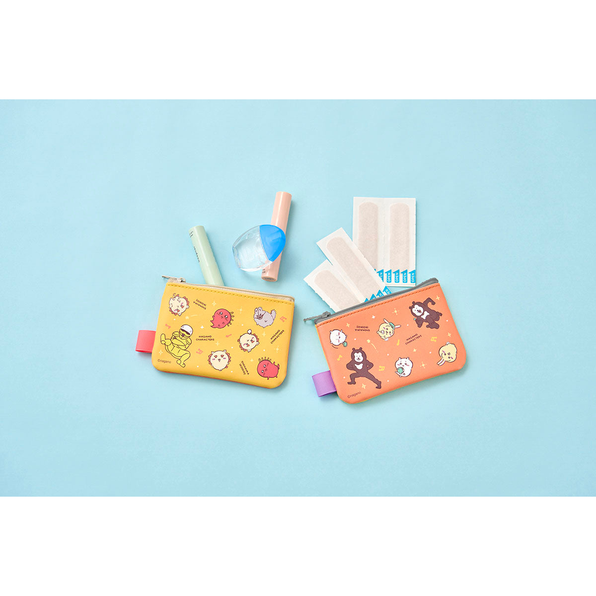 ナガノキャラクターズ 2個セットポーチ（オレンジ×イエロー） | ナガノ