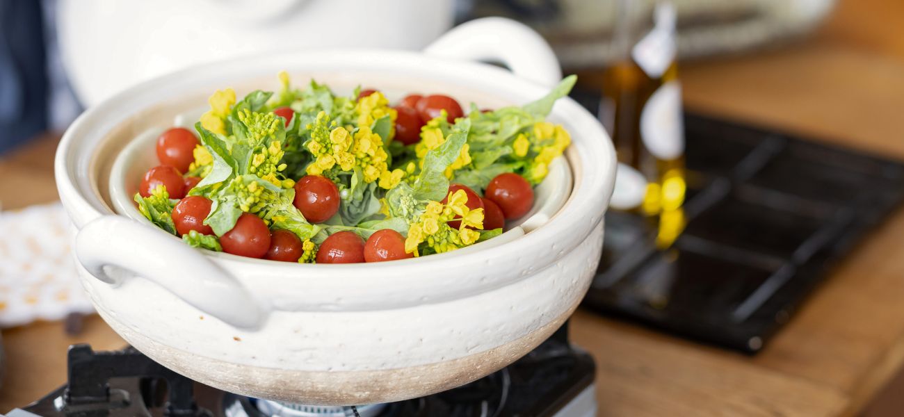 長谷園公式通販］ヘルシー蒸し鍋 白