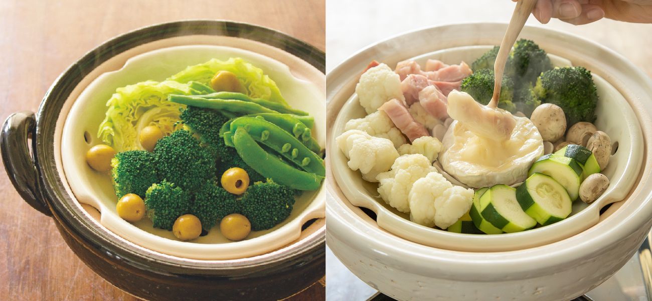 長谷園公式通販］ヘルシー蒸し鍋 白