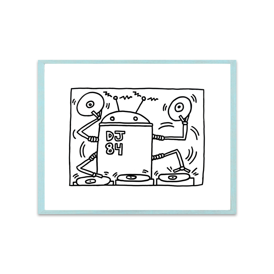 Keith Haring キース・ヘリング 額装ポスター DJ 84, 1983 – Nakamura