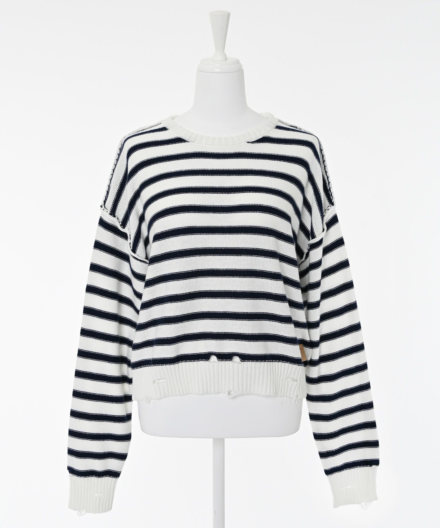 MM6 Maison Margiela KIDSボーダーダメージニット | Narcissus WEB STORE