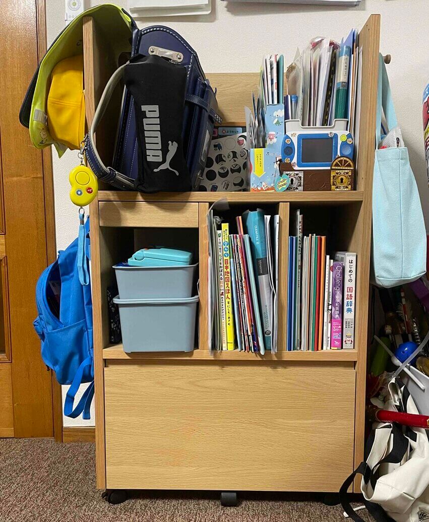 ランドセル収納、どうしてる？カリモクのマルチラックを使ってみた