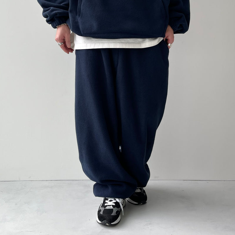 relax silhouette fleece pants / navy（リラックス シルエット