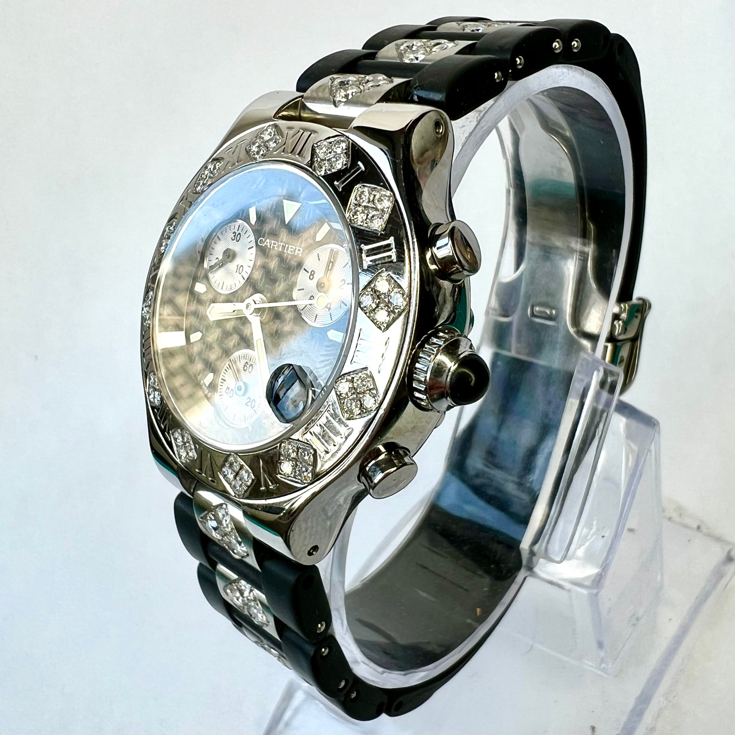 CARTIER CHRONOSCAPH 21 Chronograph Quartz Steel 32mm 1.86TCW