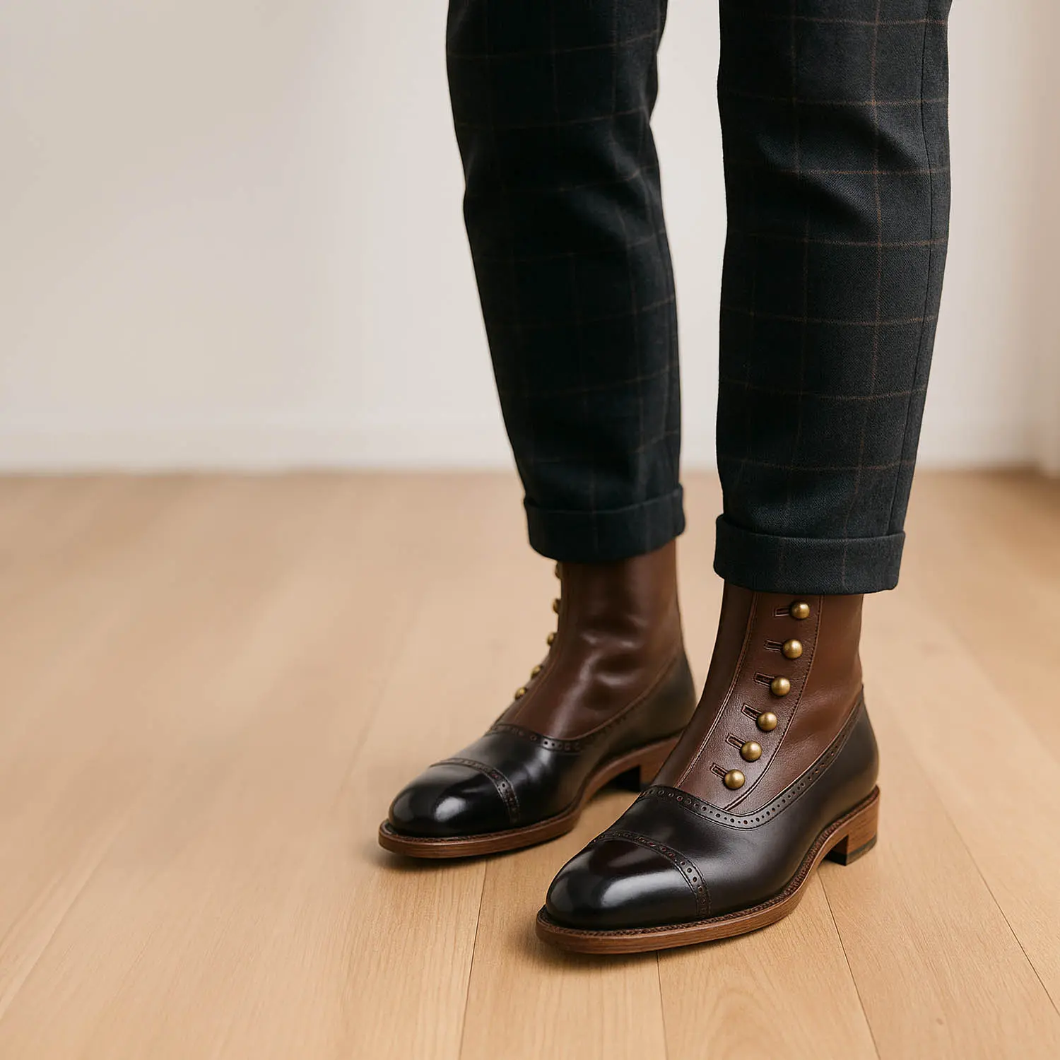 chausser C-7039C｜コードバン×ボタンブーツの極上バーガンディ