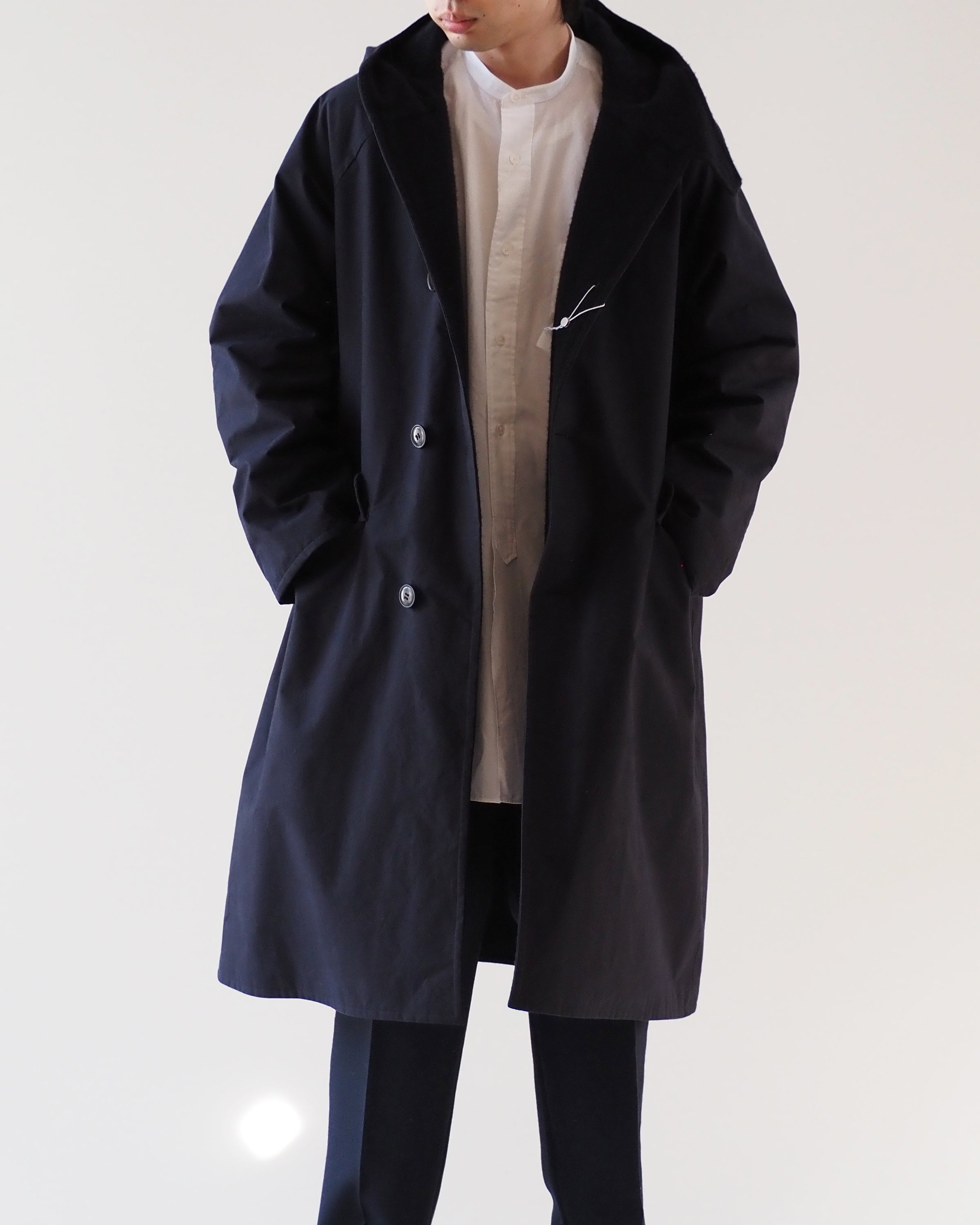 COMOLI ベンタイル フーデットコート, Navy – Navyblue