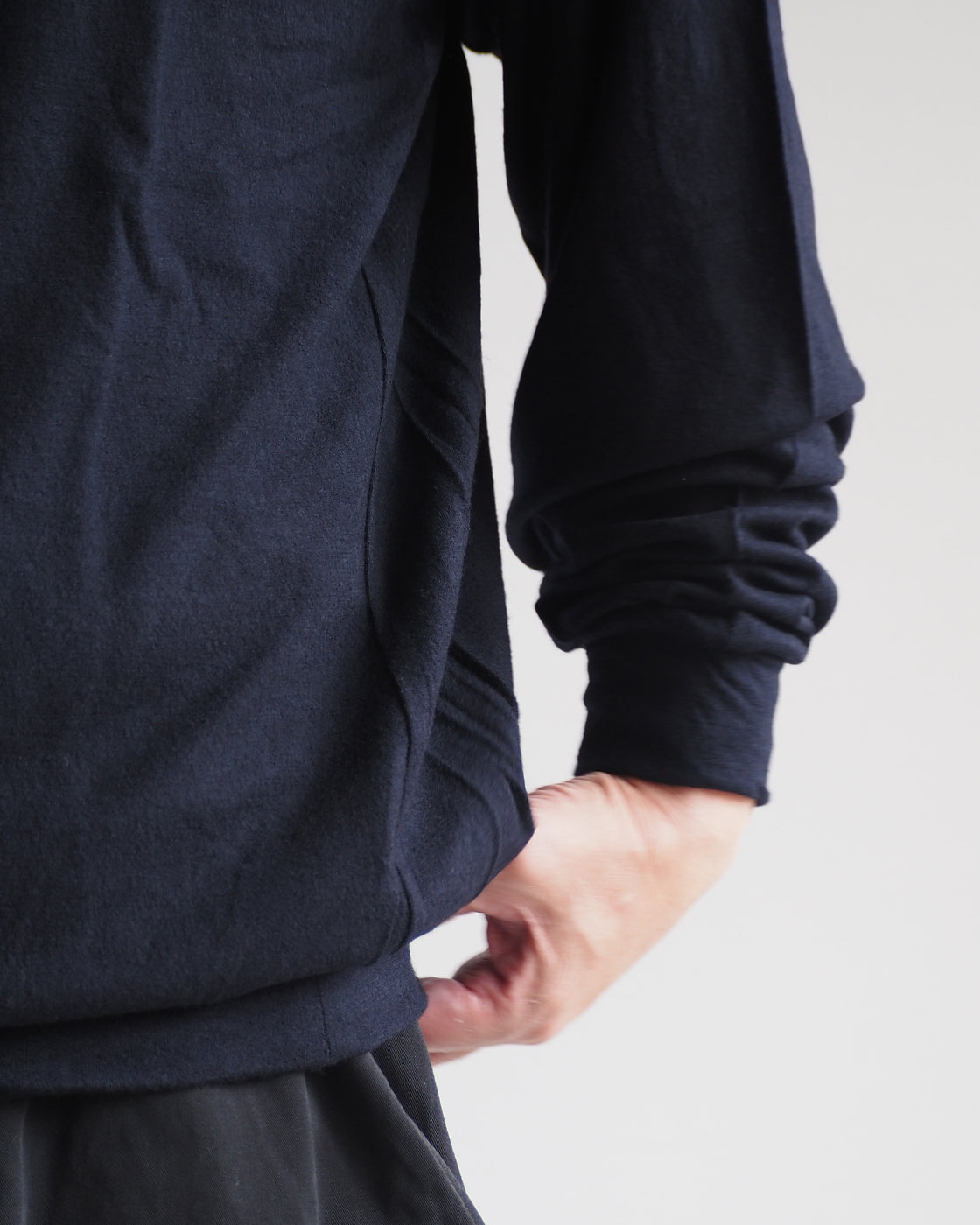 ウール天竺 長袖タートルネック,Navy – Navyblue