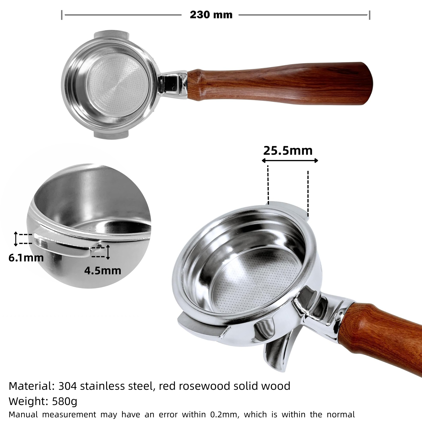 NEOUZA 58mm Espresso Portafilter Compatible with E61 Coffee