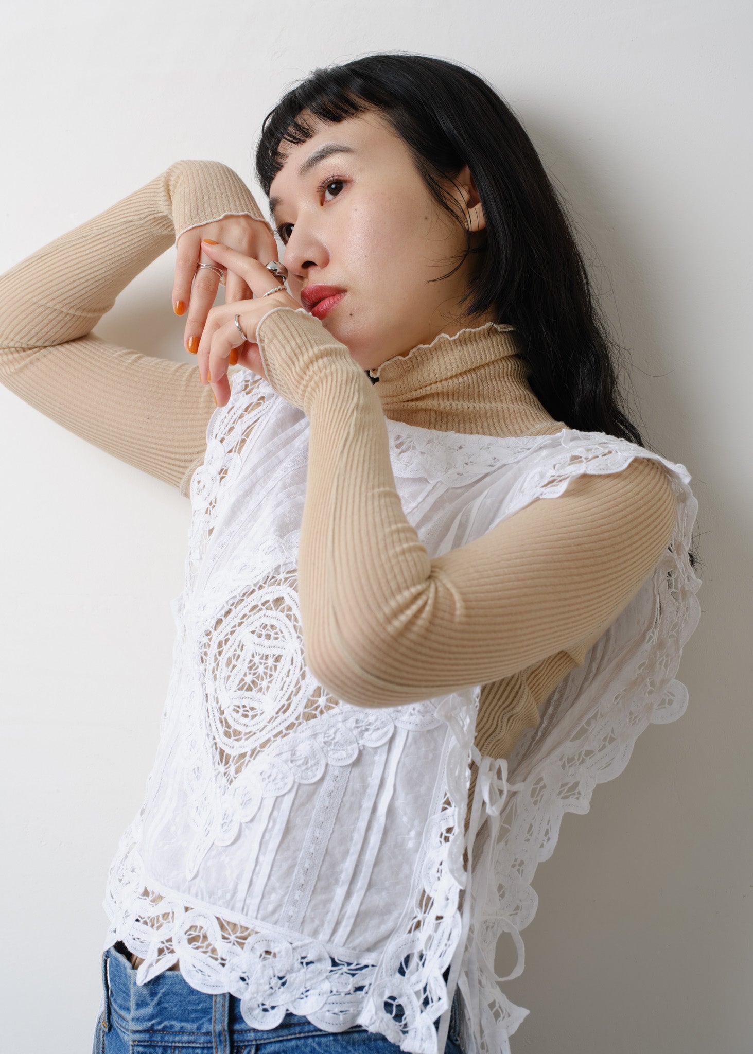 Cotton Batten Lace Ribbon Top | Pasand by ne Quittez pas | パサン