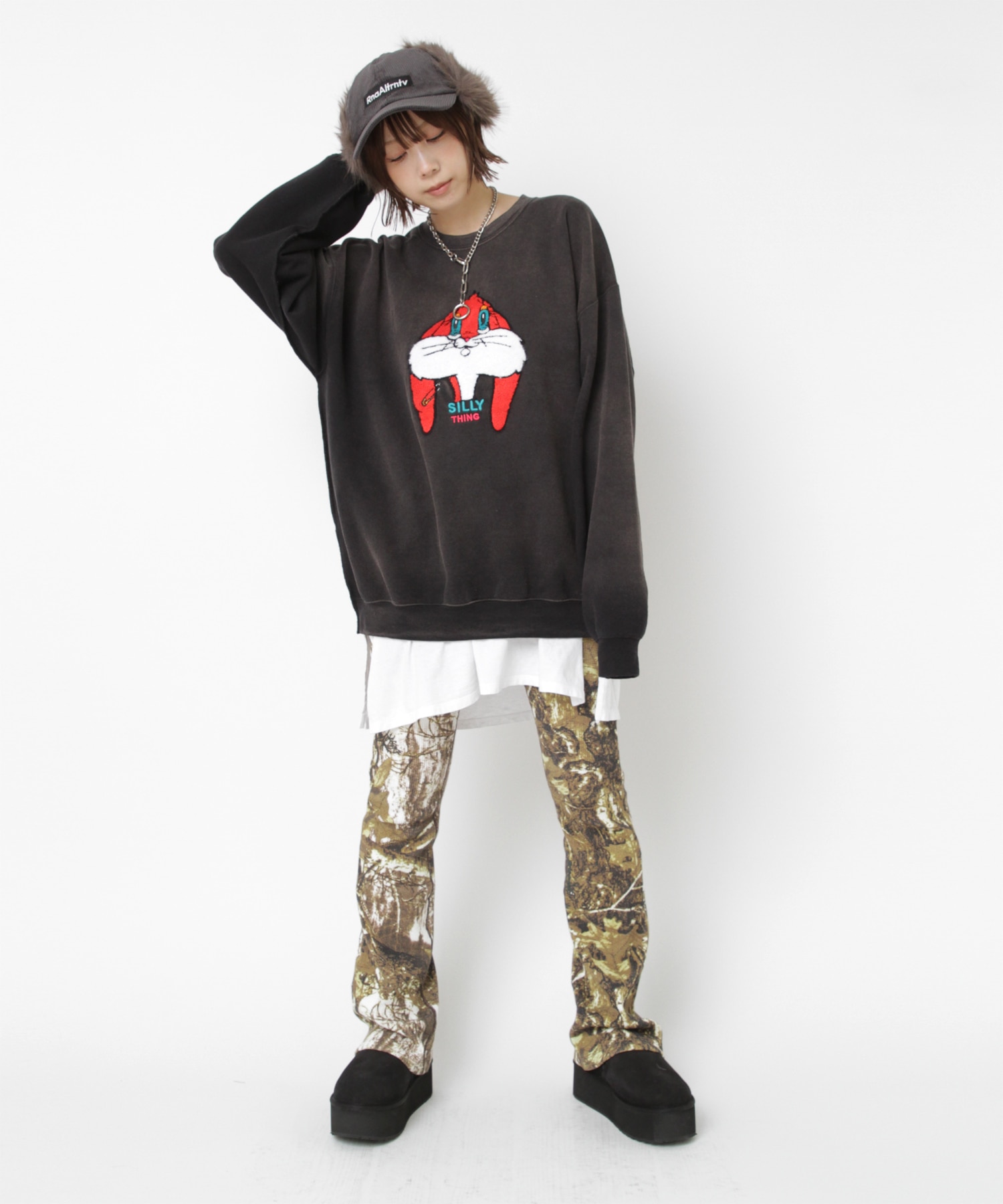 M2360 ユーズドエフェクトラビットトレーナー(M ブラック): トップス