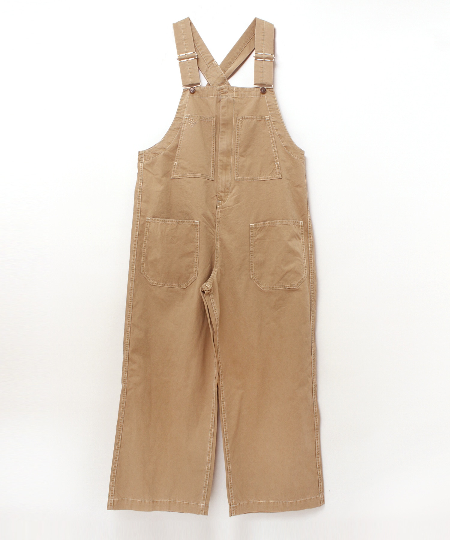 O0655 ライトワークオーバーオール(M カーキベージュ): オールインワン