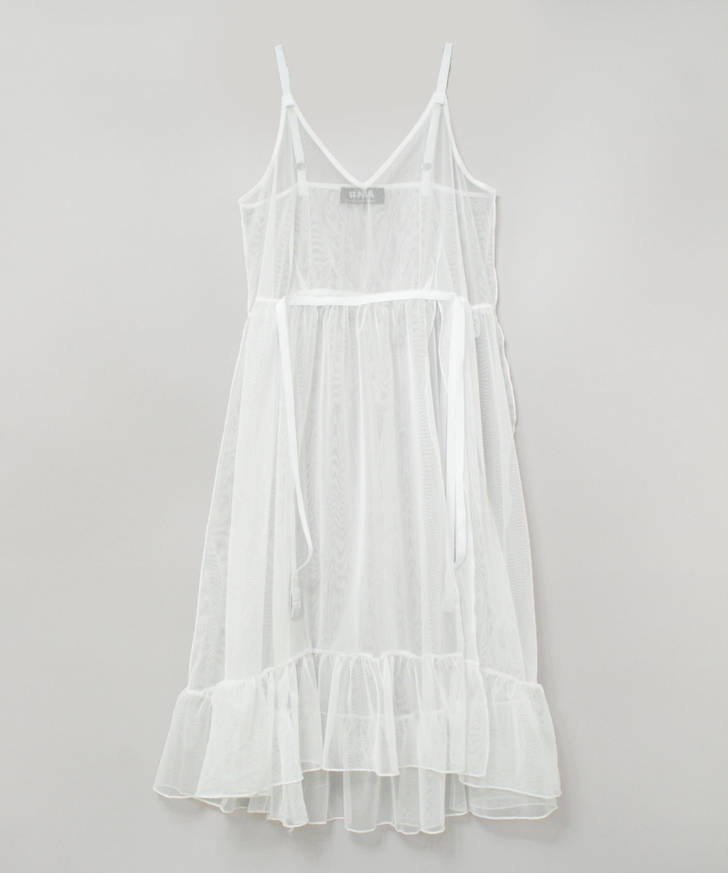 D1645 メッシュキャミワンピース(M ホワイト): ワンピース - RNA