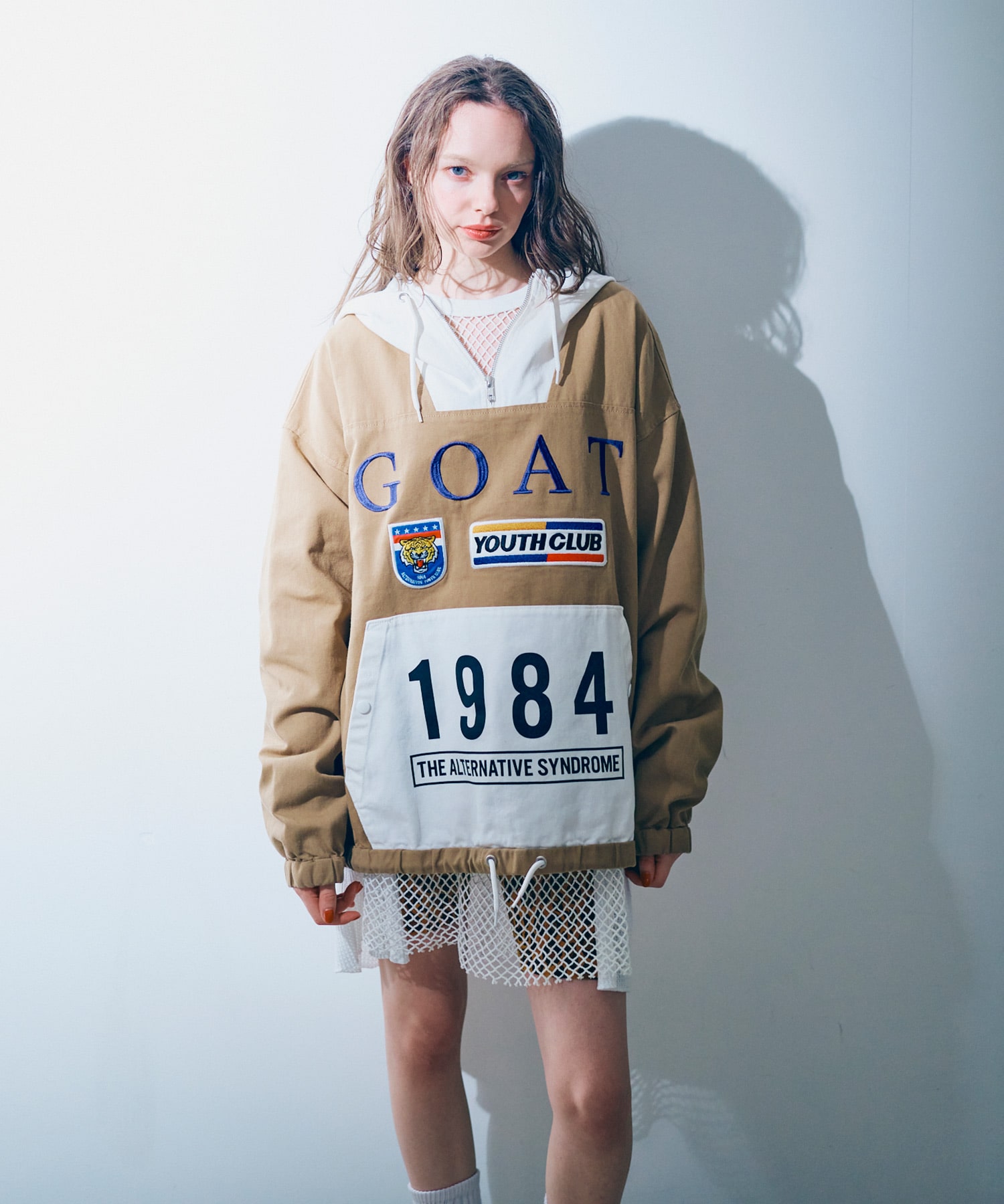 M2385 メッシュ&ワッフルプルオーバー(M ホワイト): トップス - RNA