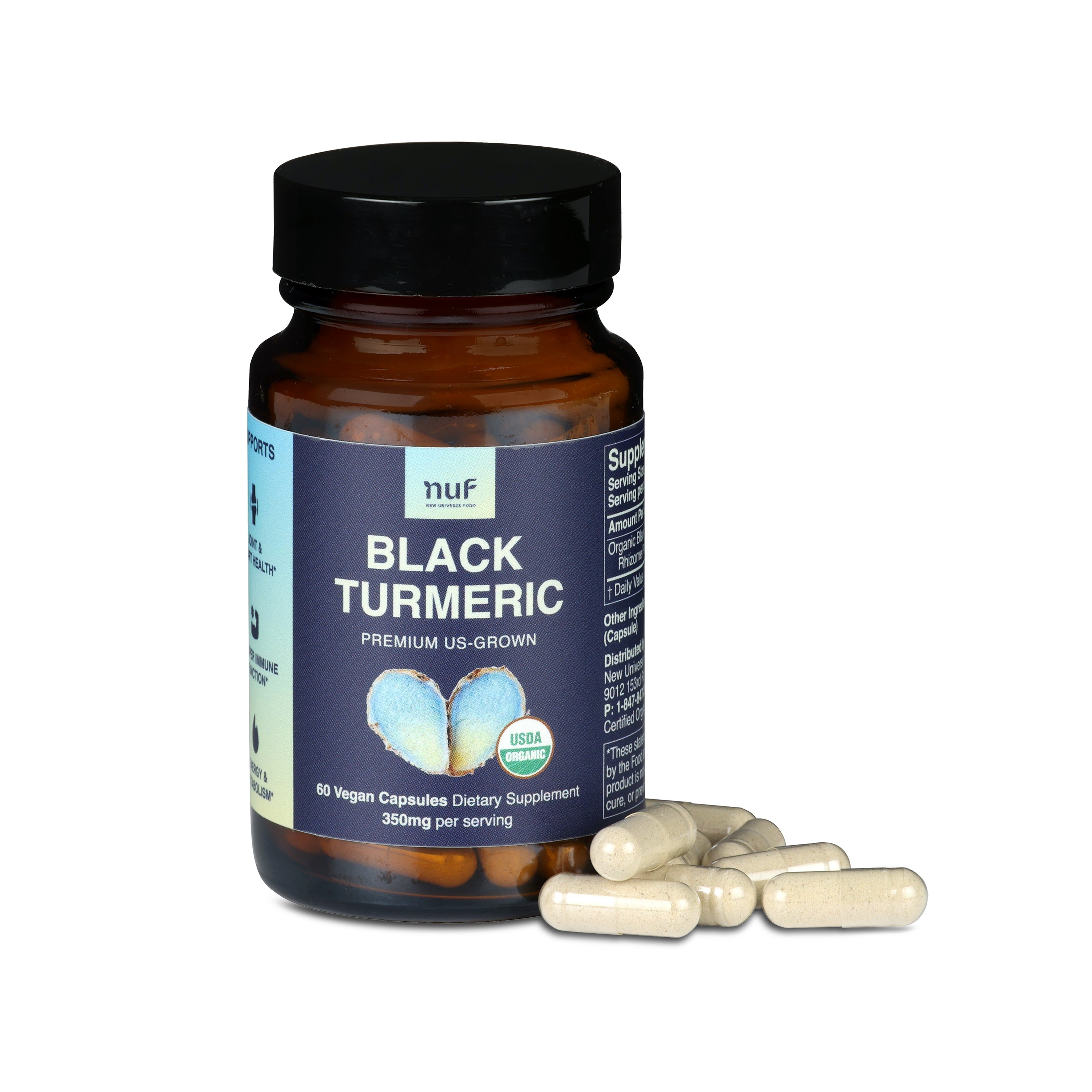 Black Turmeric Capsules by New Universe Food SKU:BLKTURCAP60CT