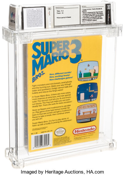 スーパーマリオブラザーズ3』海外版の未開封品が約1600万円で落札。1本