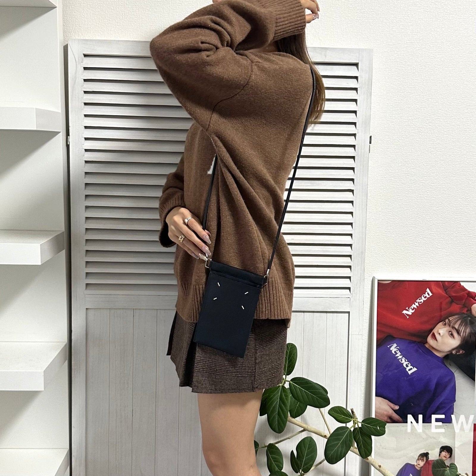 メゾン マルジェラ 4ステッチ 四つタグ レザー スマートフォン ポーチ