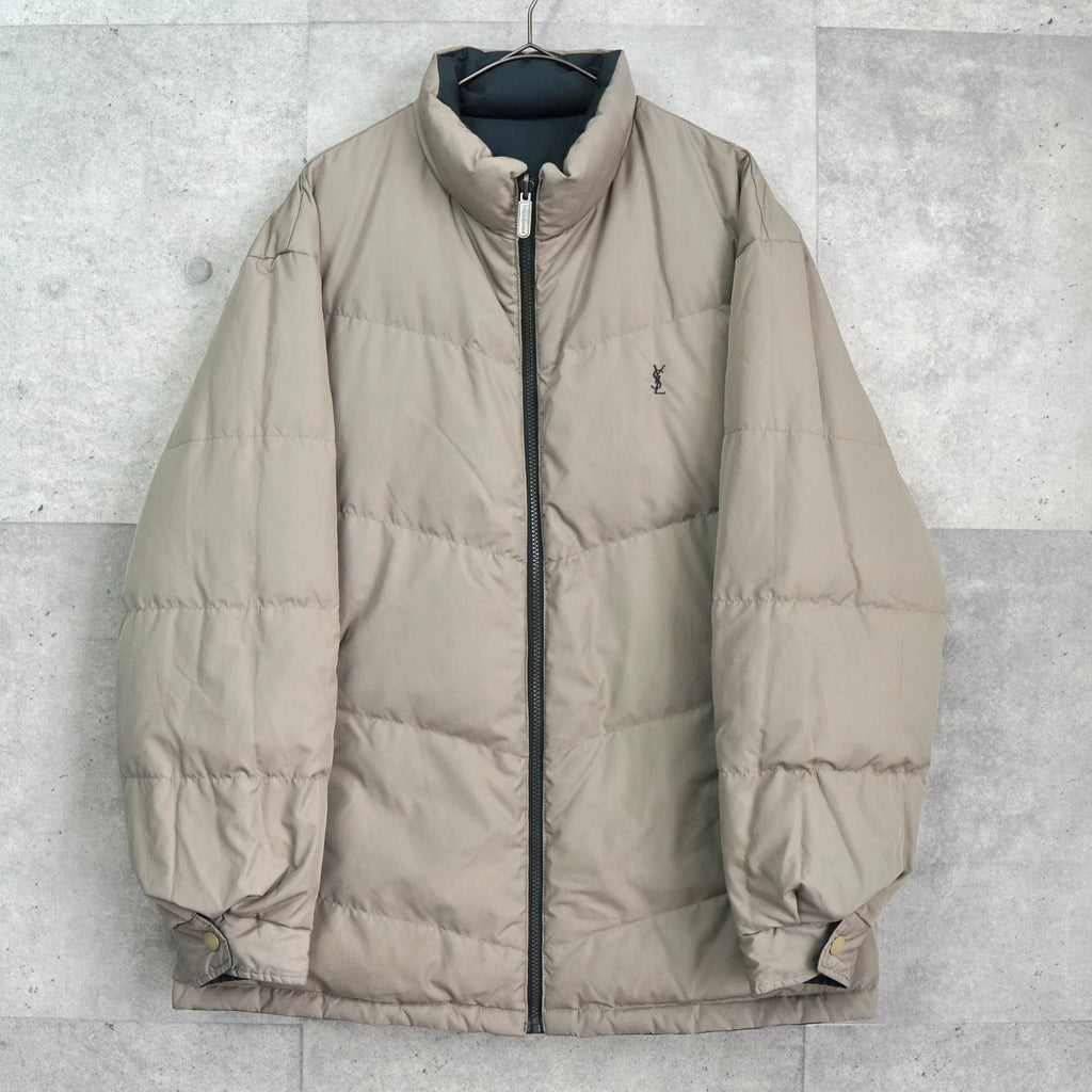 イヴ サンローラン ヴィンテージ リバーシブル YSLロゴ 刺繍 中綿