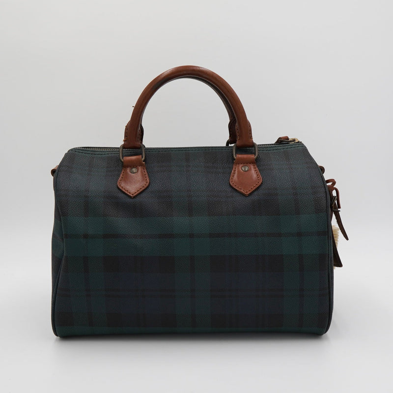 ポロ ラルフローレン チェック柄 ミニボストンバッグ PVC / レザー