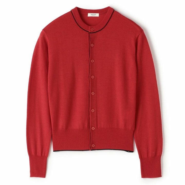 MACPHEE マカフィー｜プレーンウール クルーネックカーディガン 12-02