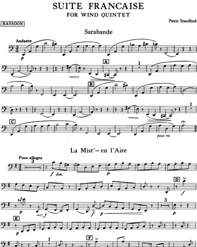 Suite Française Flute Sheet Music by Patric Standford | nkoda