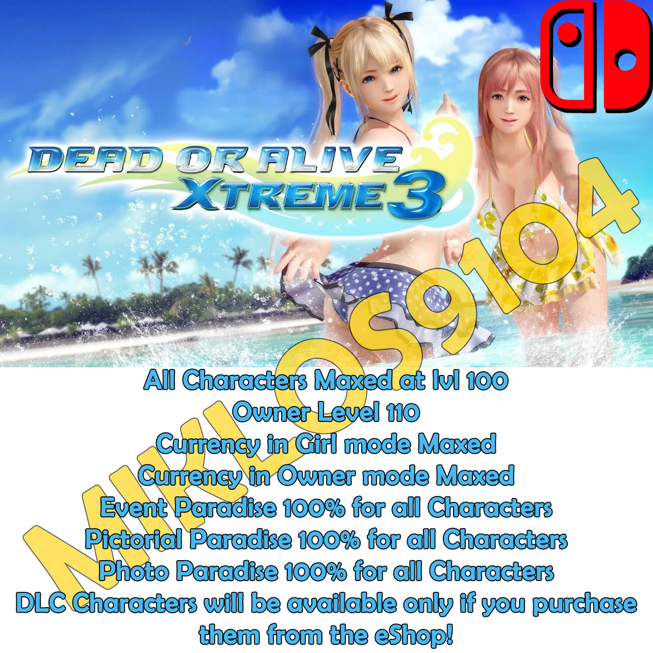 DEAD OR ALIVE Xtreme 3 Scarlet - Nintendo Switch Save Editing