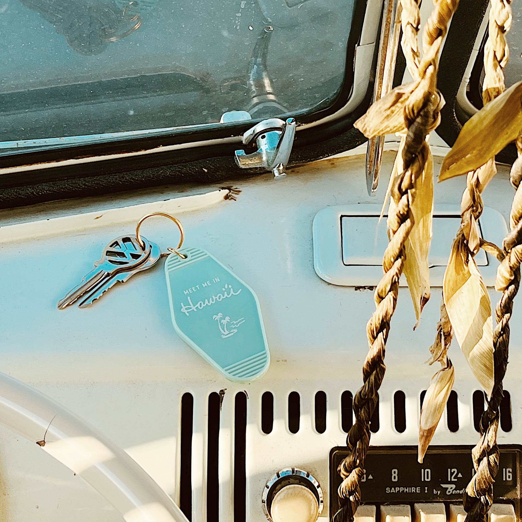 Meet Me In Hawaii Mint Aqua Keychain