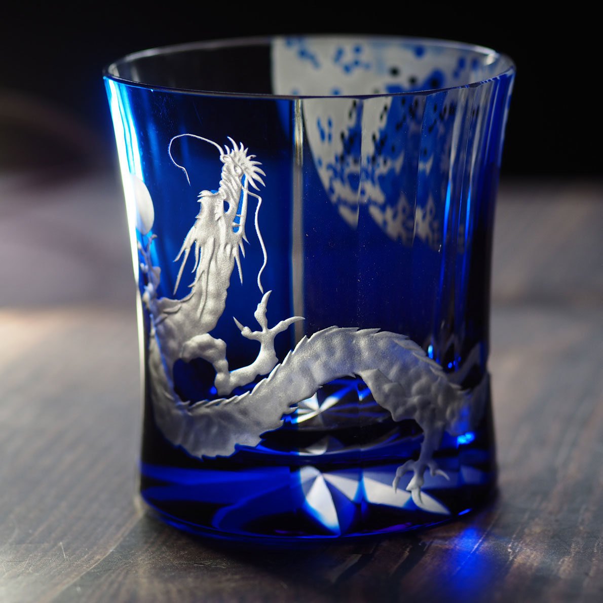 ガラス クリスタルロックグラス「月光龍」 自由工房 西田雅之｜NA