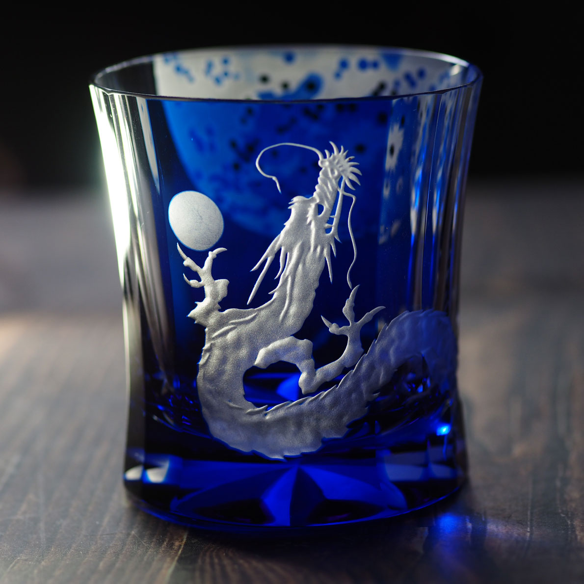 ガラス クリスタルロックグラス「月光龍」 自由工房 西田雅之｜NA