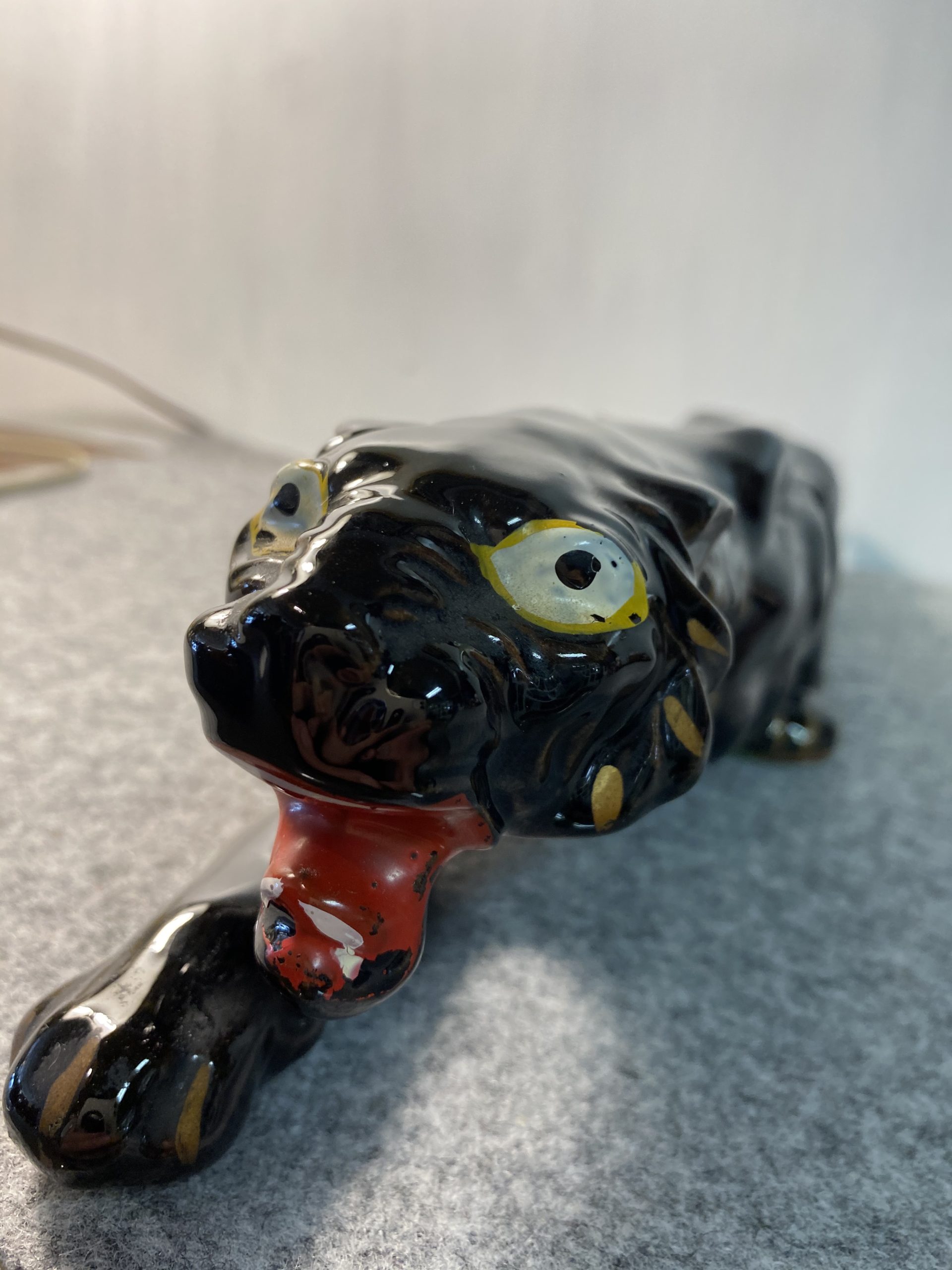 1950s 大きなブラックパンサー 陶器 置物 | 京都アンティーク