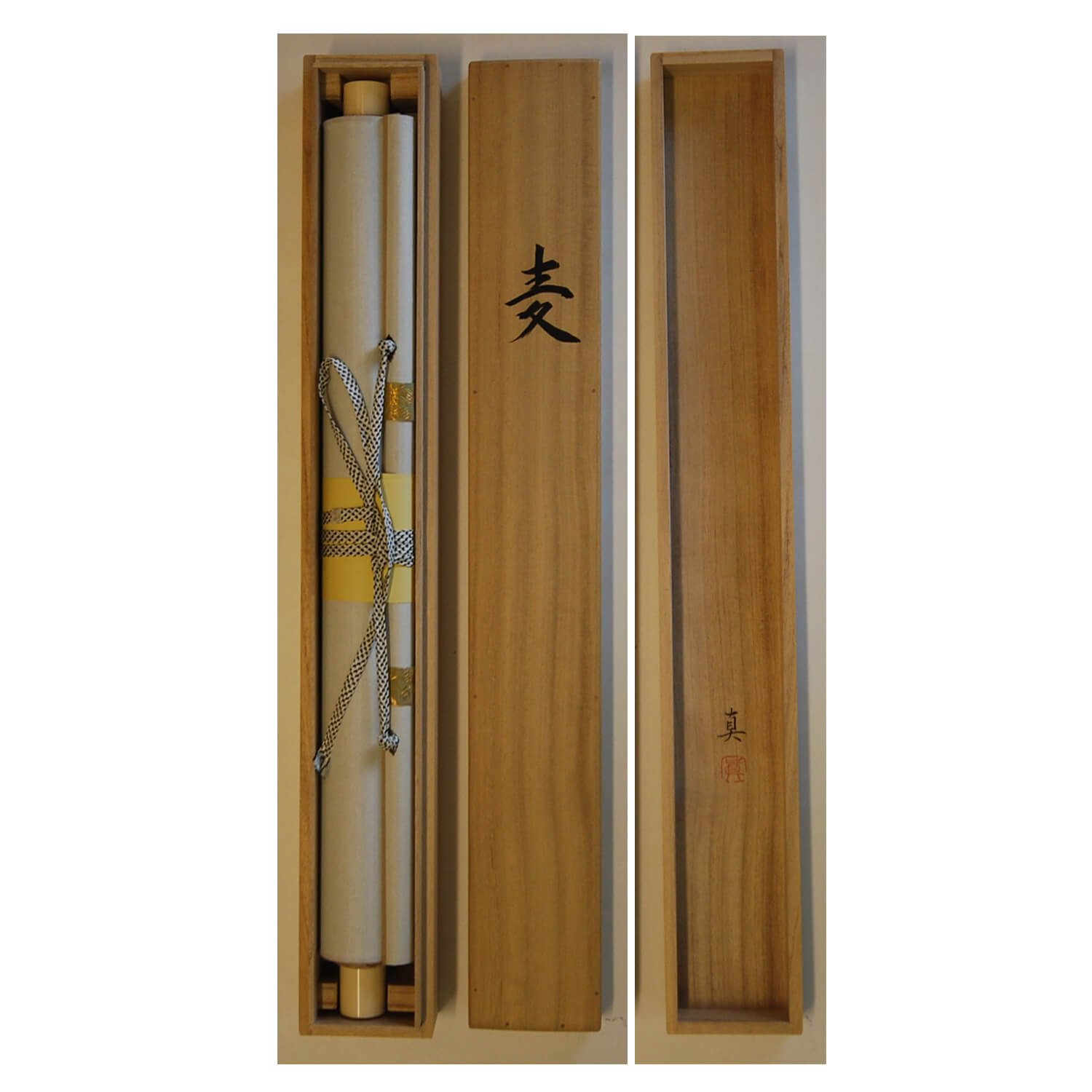 真作掛軸 津田真『秋野 秋草に鶉』絹本 共箱 二重箱 掛け軸 m011121