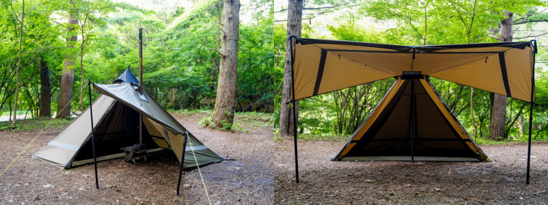 煙突穴が装備されたソロ用ワンポールテント「YOKA TIPI TYPE2」が登場