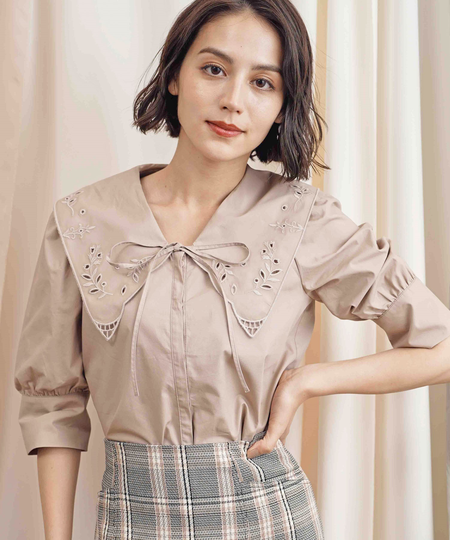 衿刺繍袖ボリュームブラウス | シャツ・ブラウス | NOELA OFFICIAL WEB