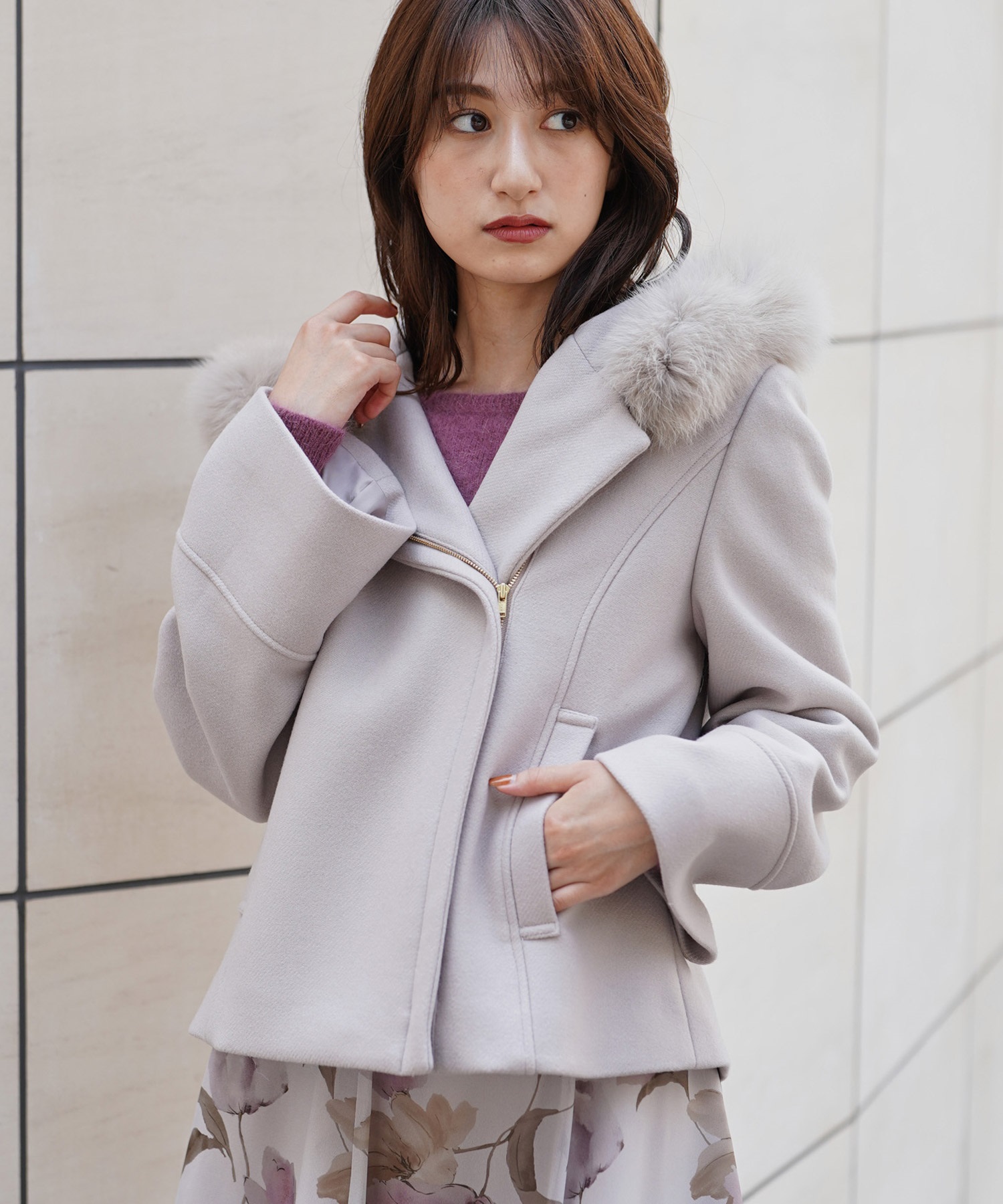 ファー付ショート2WAYコート | コート | NOELA OFFICIAL WEB STORE