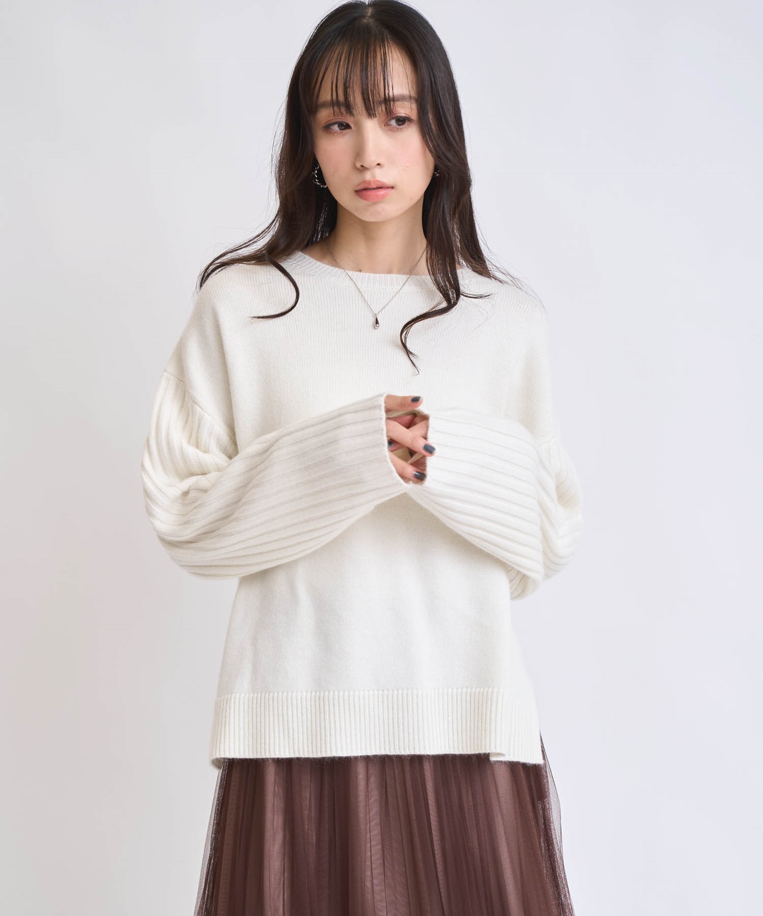 ウールラクーン混デザインスリーブニット | ニット | NOELA OFFICIAL